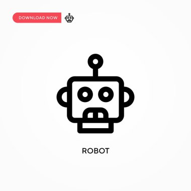 Robot Basit vektör simgesi. Web sitesi veya mobil uygulama için modern, basit düz vektör çizimi