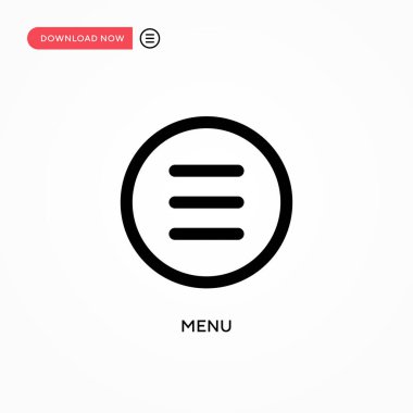 Menü basit vektör simgesi. Web sitesi veya mobil uygulama için modern, basit düz vektör çizimi