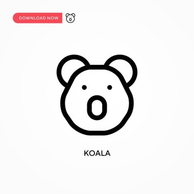 Koala Basit vektör simgesi. Web sitesi veya mobil uygulama için modern, basit düz vektör çizimi