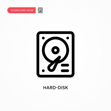 Sabit disk Basit vektör simgesi. Web sitesi veya mobil uygulama için modern, basit düz vektör çizimi