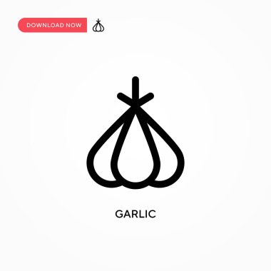 Sarımsak basit vektör ikonu. Web sitesi veya mobil uygulama için modern, basit düz vektör çizimi