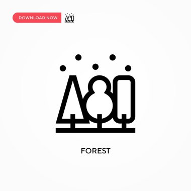 Forest Simple vektör simgesi. Web sitesi veya mobil uygulama için modern, basit düz vektör çizimi
