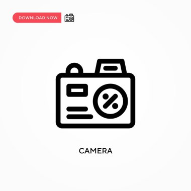 Kamera basit vektör simgesi. Web sitesi veya mobil uygulama için modern, basit düz vektör çizimi