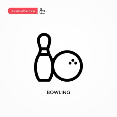 Bowling basit vektör simgesi. Web sitesi veya mobil uygulama için modern, basit düz vektör çizimi