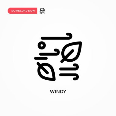 Windy Simple vektör simgesi. Web sitesi veya mobil uygulama için modern, basit düz vektör çizimi