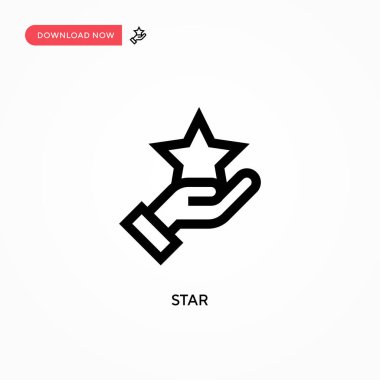 Yıldız Basit vektör simgesi. Web sitesi veya mobil uygulama için modern, basit düz vektör çizimi
