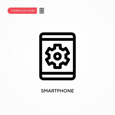 Akıllı telefon basit vektör simgesi. Web sitesi veya mobil uygulama için modern, basit düz vektör çizimi