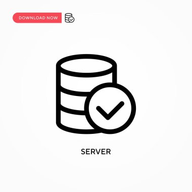 Sunucu Basit vektör simgesi. Web sitesi veya mobil uygulama için modern, basit düz vektör çizimi