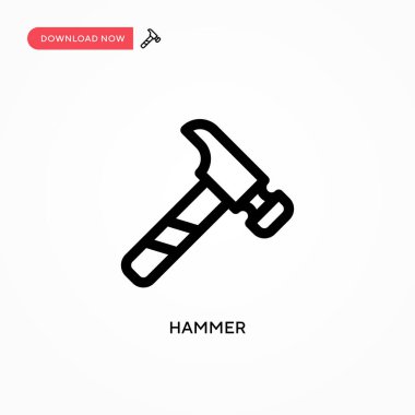 Hammer Basit vektör simgesi. Web sitesi veya mobil uygulama için modern, basit düz vektör çizimi