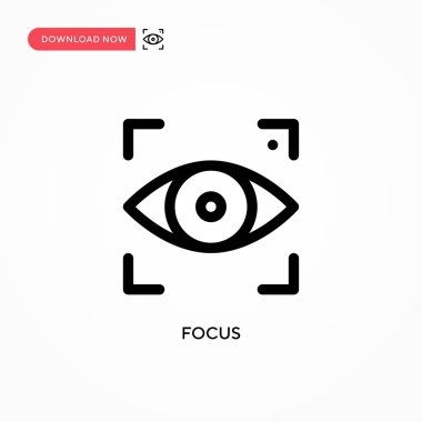 Basit vektör simgesine odaklan. Web sitesi veya mobil uygulama için modern, basit düz vektör çizimi