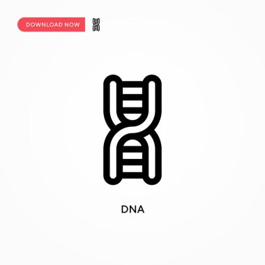 DNA Basit vektör simgesi. Web sitesi veya mobil uygulama için modern, basit düz vektör çizimi