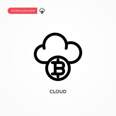 Bulut Basit vektör simgesi. Web sitesi veya mobil uygulama için modern, basit düz vektör çizimi