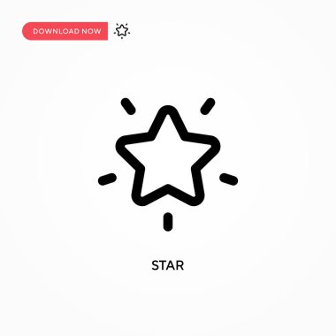 Yıldız Basit vektör simgesi. Web sitesi veya mobil uygulama için modern, basit düz vektör çizimi