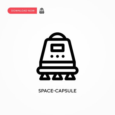 Uzay kapsülü basit vektör simgesi. Web sitesi veya mobil uygulama için modern, basit düz vektör çizimi
