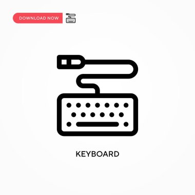 Klavye Basit vektör simgesi. Web sitesi veya mobil uygulama için modern, basit düz vektör çizimi
