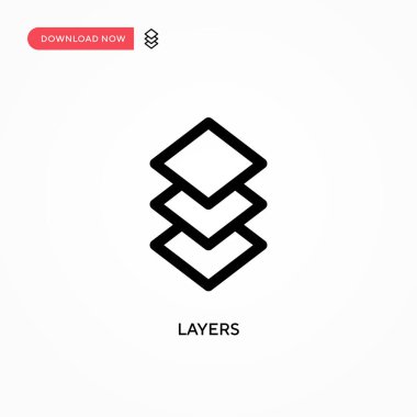Katmanlar basit vektör simgesi. Web sitesi veya mobil uygulama için modern, basit düz vektör çizimi