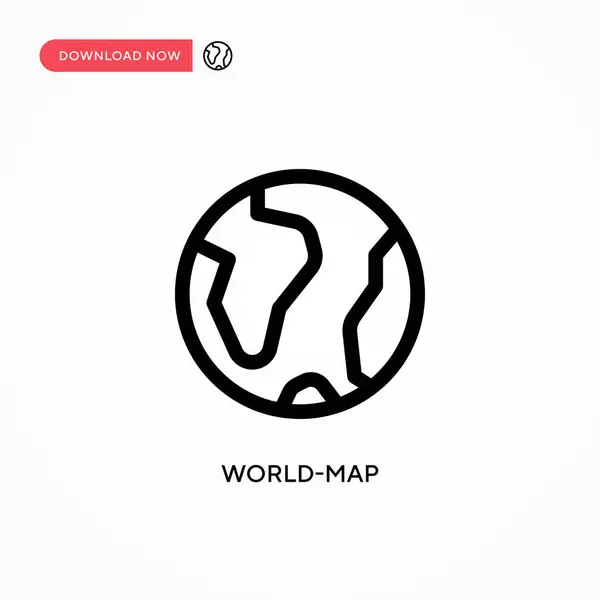 Mapa Mundo Ícone Vetorial Simples Ilustração Vetorial Plana Moderna Simples — Vetor de Stock