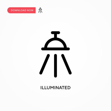 Aydınlatılmış Basit vektör simgesi. Web sitesi veya mobil uygulama için modern, basit düz vektör çizimi