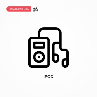 Ipod Basit vektör simgesi. Web sitesi veya mobil uygulama için modern, basit düz vektör çizimi