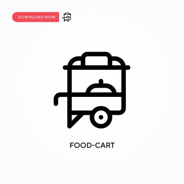 Yemek arabası basit vektör simgesi. Web sitesi veya mobil uygulama için modern, basit düz vektör çizimi