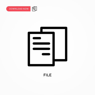 Dosya Basit vektör simgesi. Web sitesi veya mobil uygulama için modern, basit düz vektör çizimi