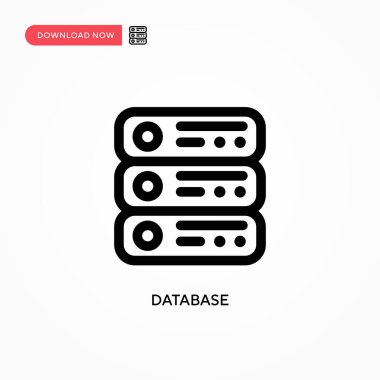 Veritabanı Basit vektör simgesi. Web sitesi veya mobil uygulama için modern, basit düz vektör çizimi