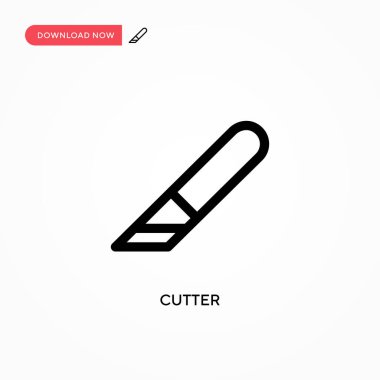 Cutter Basit vektör simgesi. Web sitesi veya mobil uygulama için modern, basit düz vektör çizimi