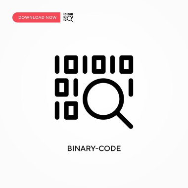 İkili kod basit vektör simgesi. Web sitesi veya mobil uygulama için modern, basit düz vektör çizimi