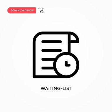 Bekleme listesi basit vektör simgesi. Web sitesi veya mobil uygulama için modern, basit düz vektör çizimi