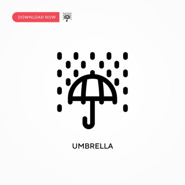 Şemsiye Basit vektör simgesi. Web sitesi veya mobil uygulama için modern, basit düz vektör çizimi