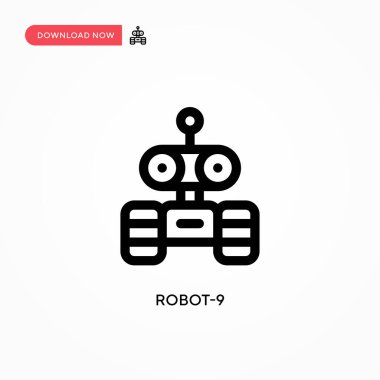 Robot-9 Basit vektör simgesi. Web sitesi veya mobil uygulama için modern, basit düz vektör çizimi