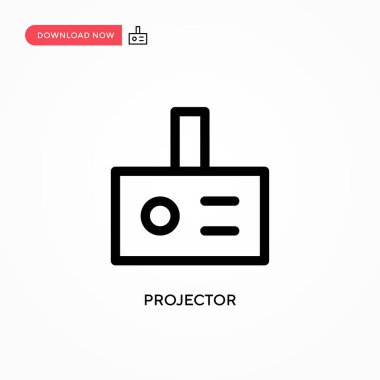 Projektör Basit vektör simgesi. Web sitesi veya mobil uygulama için modern, basit düz vektör çizimi
