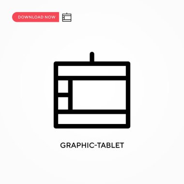 Grafik tableti Basit vektör simgesi. Web sitesi veya mobil uygulama için modern, basit düz vektör çizimi