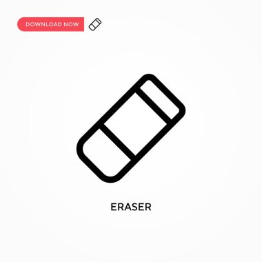 Silgi Basit vektör simgesi. Web sitesi veya mobil uygulama için modern, basit düz vektör çizimi