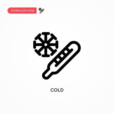 Soğuk Basit vektör simgesi. Web sitesi veya mobil uygulama için modern, basit düz vektör çizimi