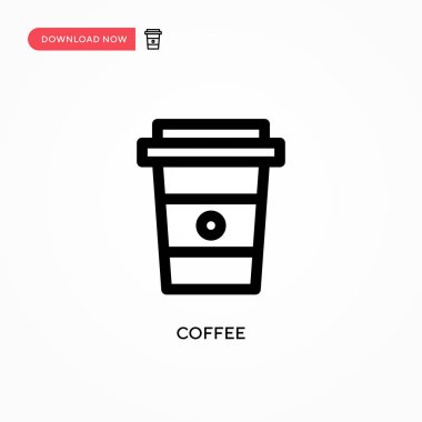 Basit kahve vektör simgesi. Web sitesi veya mobil uygulama için modern, basit düz vektör çizimi