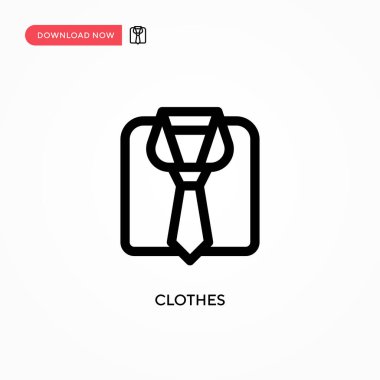 Giysiler basit vektör simgesi. Web sitesi veya mobil uygulama için modern, basit düz vektör çizimi