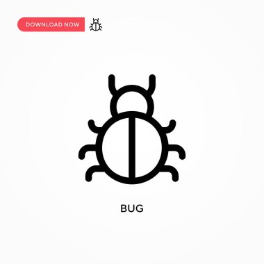 Bug Basit vektör simgesi. Web sitesi veya mobil uygulama için modern, basit düz vektör çizimi