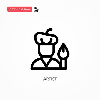 Sanatçı Basit vektör simgesi. Web sitesi veya mobil uygulama için modern, basit düz vektör çizimi
