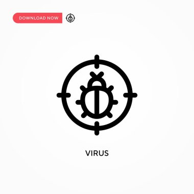 Virüs basit vektör simgesi. Web sitesi veya mobil uygulama için modern, basit düz vektör çizimi