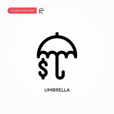 Şemsiye Basit vektör simgesi. Web sitesi veya mobil uygulama için modern, basit düz vektör çizimi