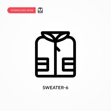 Süveter-6 basit vektör simgesi. Web sitesi veya mobil uygulama için modern, basit düz vektör çizimi