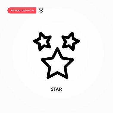 Yıldız Basit vektör simgesi. Web sitesi veya mobil uygulama için modern, basit düz vektör çizimi