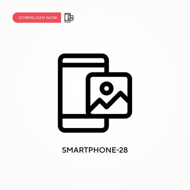 Akıllı telefon-28 Basit vektör simgesi. Web sitesi veya mobil uygulama için modern, basit düz vektör çizimi
