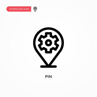 Pin Basit vektör simgesi. Web sitesi veya mobil uygulama için modern, basit düz vektör çizimi