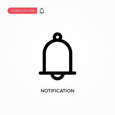 Bildirim Basit vektör simgesi. Web sitesi veya mobil uygulama için modern, basit düz vektör çizimi