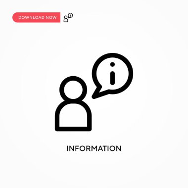 Bilgi basit vektör simgesi. Web sitesi veya mobil uygulama için modern, basit düz vektör çizimi