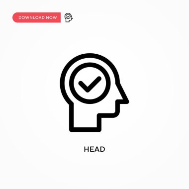 Baş Basit vektör simgesi. Web sitesi veya mobil uygulama için modern, basit düz vektör çizimi