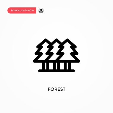 Forest Simple vektör simgesi. Web sitesi veya mobil uygulama için modern, basit düz vektör çizimi