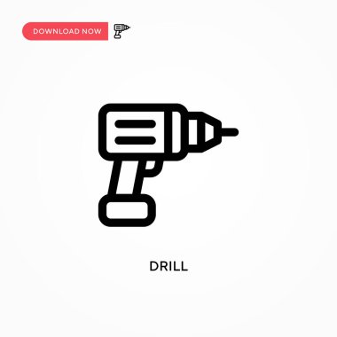 Matkap Basit vektör simgesi. Web sitesi veya mobil uygulama için modern, basit düz vektör çizimi